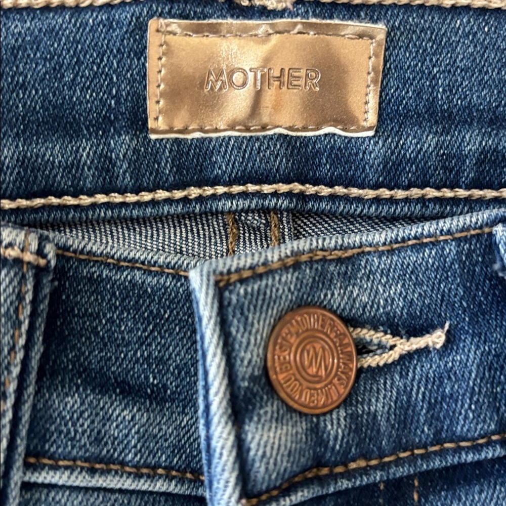 MOTHER The Patch Pocket Insider Ankle Jeans Happy Pill Wash Size 25 - Picture 3 of 8
